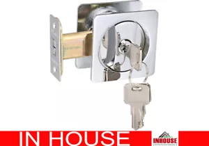 Cavity Sliding door Lock Entrance Set chrome finish FREE POSTAGE sq - Picture 1 of 4