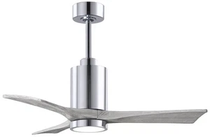 42" Matthews Patricia-3 Chrome Barn Wood Remote LED Ceiling Fan - Picture 1 of 1