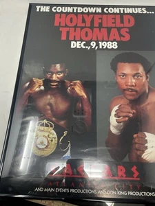 RARE 1988 Evander HOLYFIELD vs THOMAS boxing poster Atlantic City Read Frame - Picture 1 of 15
