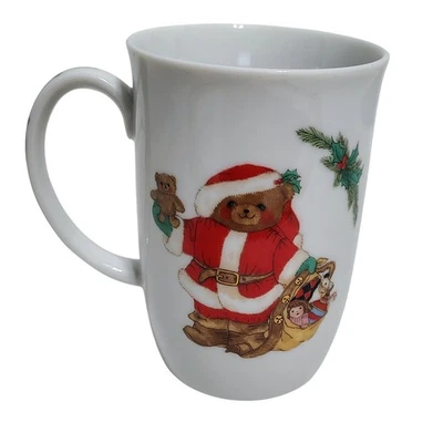Taza de oso de Navidad Mikasa Fine China Sandy Lehman L5370 Japón Santa Oso de peluche Foto 1 de 4