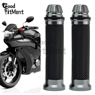Motorrad Griffe Handgriffe 22mm 7/8'' Gummi Lenkergriffe für Kawasaki Ducati DE - Bild 1 von 4