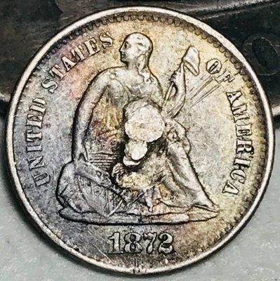 1872 S Seated Liberty Half Dime H10C Ungraded US Silver Coin CC27590 - Image 1 of 4