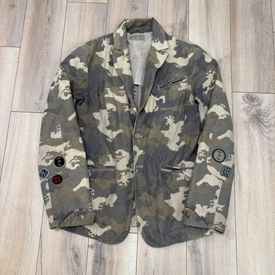 ВИНТАЖНЫЙ Diesel Blazer куртка мужской размер большой зеленый военный хлопок спортивное пальто - Изображение 1 из 4