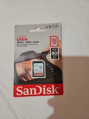 Genuine Sandisk Ultra SDHC 32GB 80MB/s Factory Sealed - Image 1 of 2
