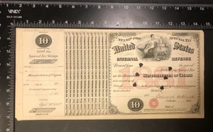 Ingresos de Estados Unidos; sello fiscal especial; fabricante de cigarros; 1881; resto - Imagen 1 de 1