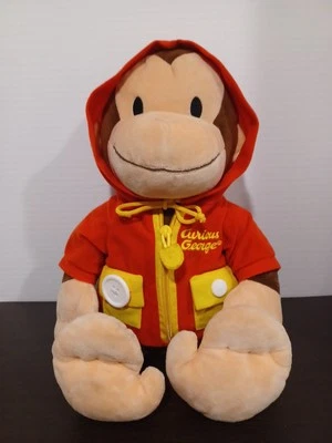 Boneca de pelúcia Curious George atividade animal botão de amarração 16” altura - Imagem 1 de 4