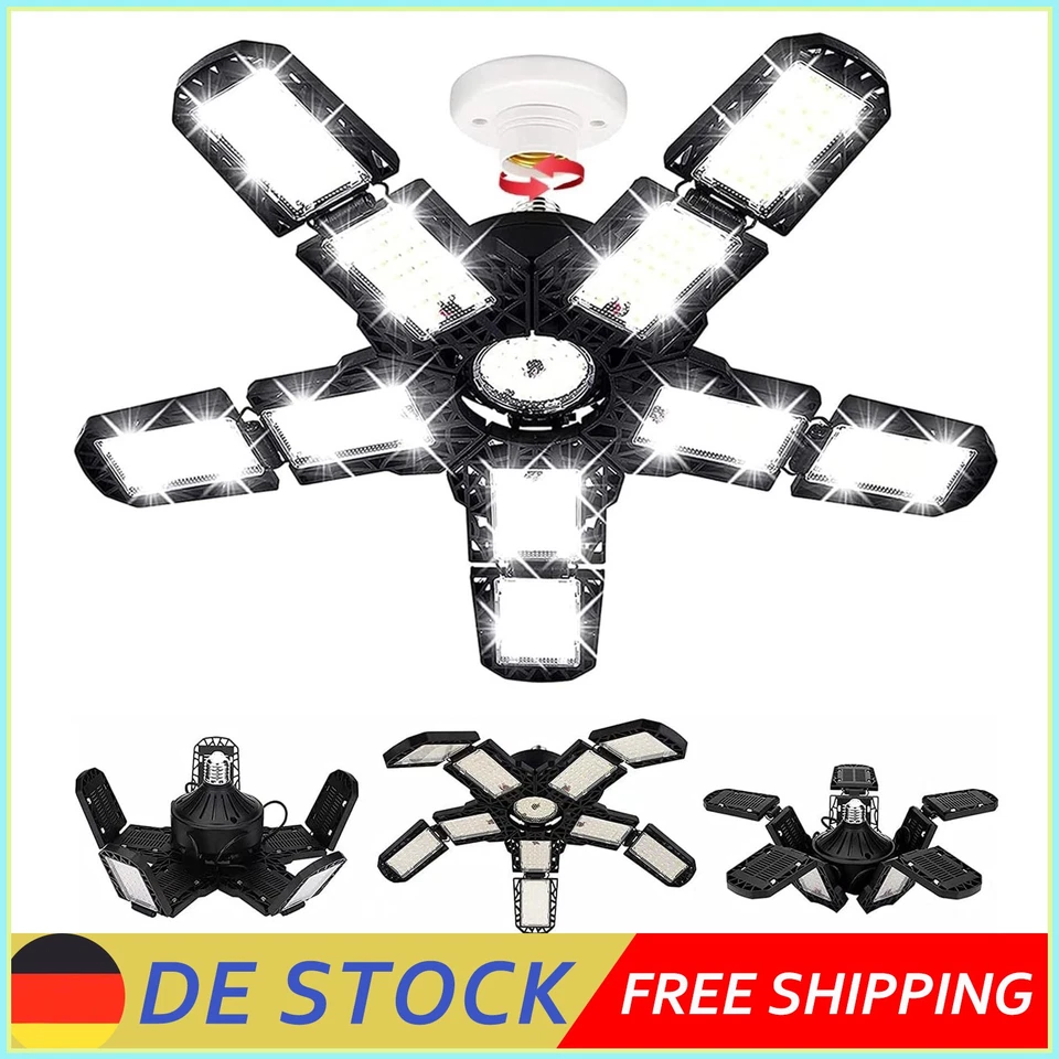 200W LED Garagenlicht Verformbar Garagenlampe Werkstatt Deckenleuchte E27 Licht - Bild 1 von 4