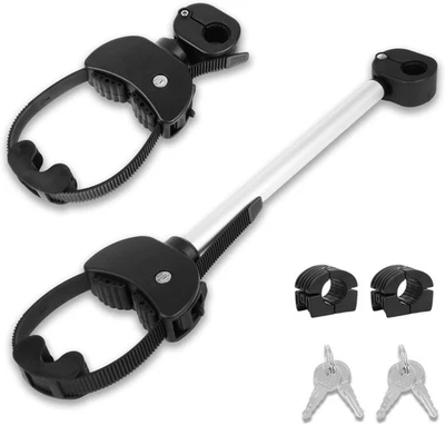 SOL-TEC Lang Strap Rahmenhalter Alu für Fahrradträger E-Bikes Fahrrad Ø 25+30mm schwarz