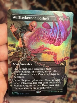 GERMAN Borderless Foil Flare Of Malice • Modern Horizons 3 Pack Fresh • Mtg 1923 - Image 1 of 4