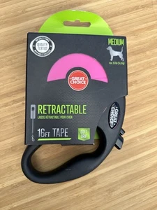 Great Choice Dog Leash Retractable 16 Ft tape- Size Medium To 55 lbs- Pink - Picture 1 of 6