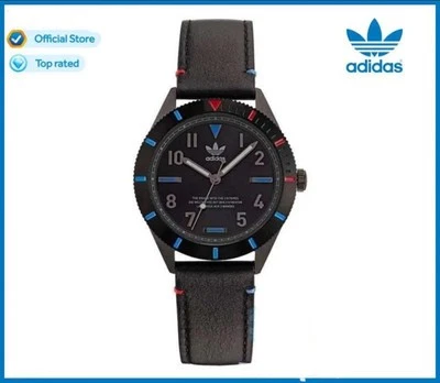 Reloj Adidas Para Hombre Edición Original Tres Esfera Negra 50m WR AOFH22506 RRP £99 Foto 1 de 4