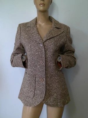 Chaqueta Blazer Ajustada TWEED Lana Marrón Tostado PENDLETON Años 70 De Colección M/L Excelente Estado Foto 1 de 4