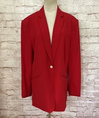 Worthington Blazer Vermelho Feminino XXL Terno Poder Escritório Chique Roupa de Trabalho Férias Preppy - Imagem 1 de 4