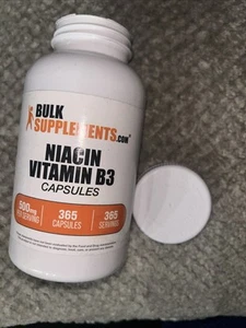 BulkSupplements Niacin (Vitamin B3) 365 Capsules - 500mg Per Serving - Picture 1 of 5