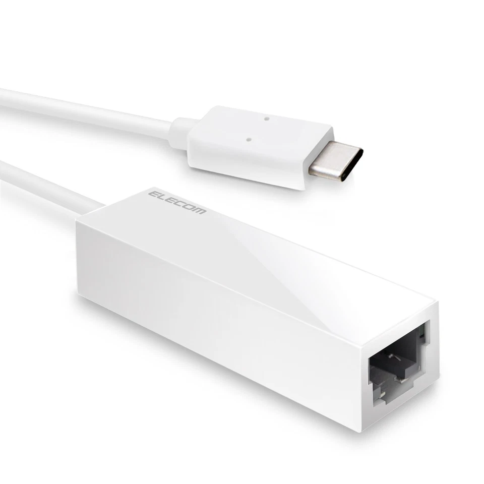 Elecom wired LAN adapter USB3.1 Gen1 (USB3.0) Type-C white EDC-GUC3-W 7cm Cable - Image 1 of 1