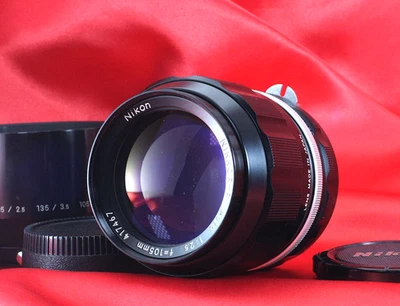 [Exc+4] Nikon NIKKOR-P Auto 105mm f/2.5 Non Ai MF Prime Lens w/Hood from Japan - image 1 of 4