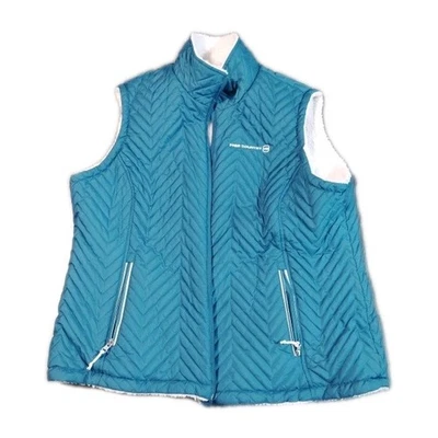 Free Country womens solid  Teal plush white lined reversible vest XXL  - Image 1 of 4