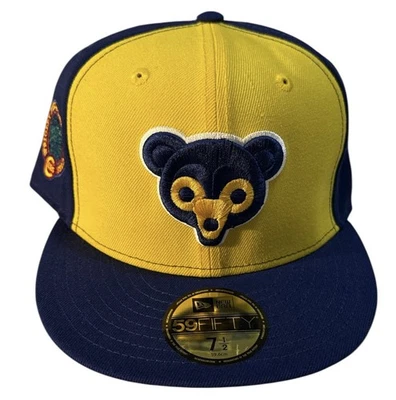 Cubs Blue/Yellow Grey UV New Era 5950 Fitted Hat Sz 7 1/2 - Image 1 of 4