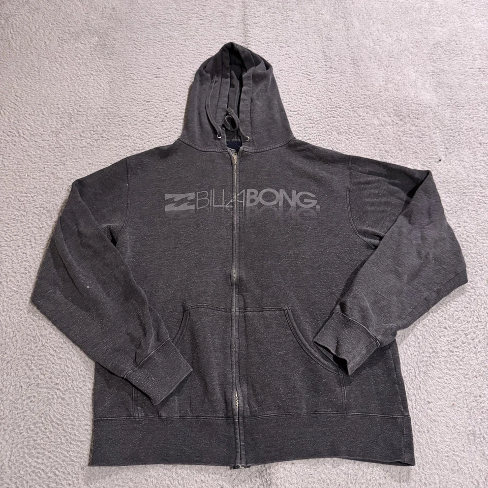Chaqueta con Capucha Billabong De Colección Para Hombre Extra Grande Gris Logo Grunge Cremallera Completa Y2K Foto 1 de 4