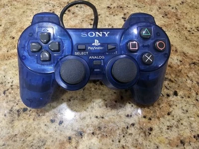 Controlador Sony PlayStation 2 PS2 Ocean Blue Clear DualShock OEM SCPH-10010 LEER Foto 1 de 3