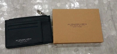 Porta carte Spalding & Bros con Zip portamonete neroIdea Regalo Festa Papa'  - Immagine 1 di 4