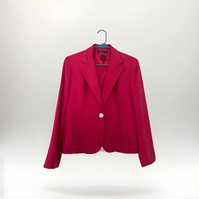 Blazer Barbie Rosa 100% Seda Vintage Etiqueta Verde Lauren Ralph Lauren Petite Talla 10P Foto 1 de 4