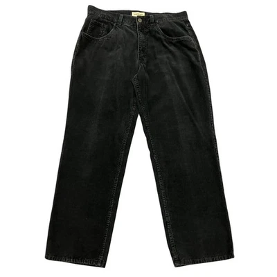 Pantalones de mezclilla de pana St. John's Bay negros para hombre 32W 29L relajados calce recto algodón Foto 1 de 4