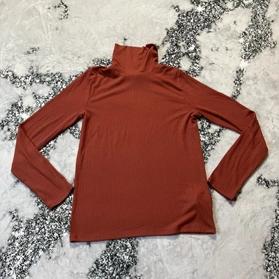 Top Madewell Mujer Talla Grande Ancho Acanalado Cuello Alto Ligero Años 90 Retro Foto 1 de 4