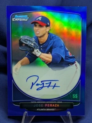Jose Peraza 2013 Bowman Chrome Refractor On Card Auto Rookie /500 #BCA-JP Braves - Image 1 of 3