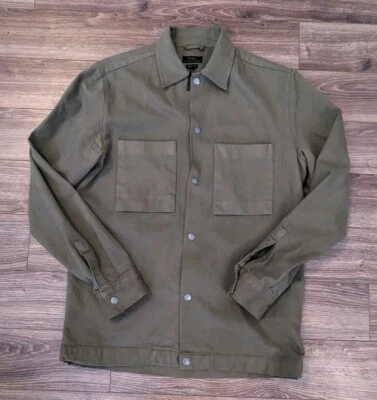 Chaqueta Militar Zara Para Hombres Verde Ejército LS Sarga Calce Relajado A Presión Nueva Sin Etiquetas - M ¡Leer! Foto 1 de 4