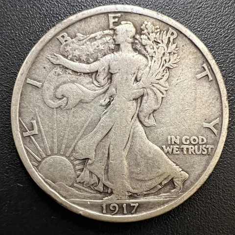 1917-S Reverse - REV - Walking Liberty Half Dollar - VF - Very Fine Cover