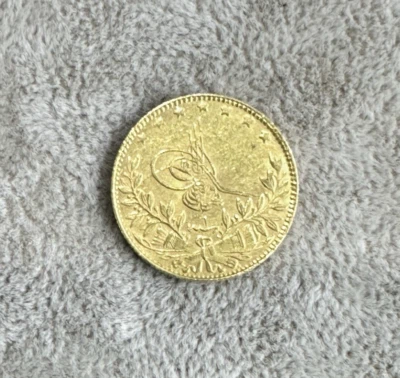 Moneda de oro Imperio Otomano AH1336/1 sultán Vahideddin Han Foto 1 de 4