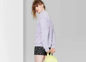 Damen Sweatshirt mit gewaschenen Nahtdetail und Rundhalsausschnitt - Wild Fable - lila - S - B302 - Bild 1 von 2