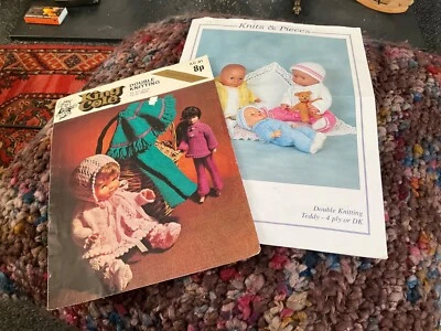 2  DK Knitting Pattern Dolls Clothes King Cole 81 and Knits and Pieces Pattern - Image 1 of 3