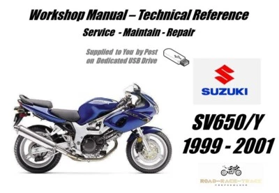 Suzuki SV650 SV 650  Service Repair Workshop Manual USB 1999 - 2001 - Image 1 of 4