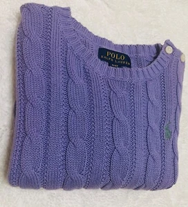 Girl's Ralph Lauren Cable Knit Crew Neck Sweater SZ 4/4T - Picture 1 of 6