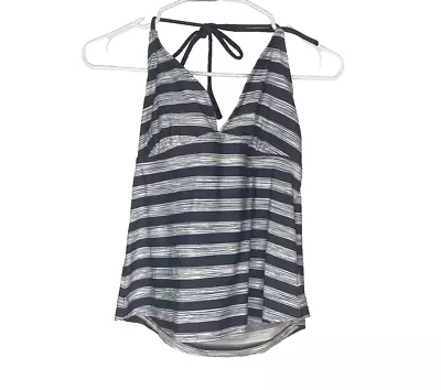 CONVERSE Gris Rayas Mediano Playa Piscina Traje de Baño Tankini Halter Top Foto 1 de 4