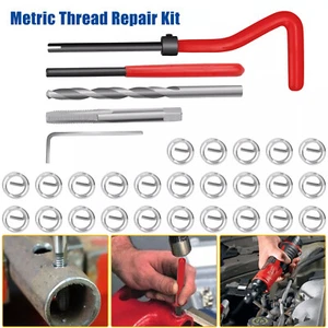 M3/M4/M6/M8/M11 Metric Helicoil Thread Repair Kit HSS Drill Insert Tap&Tool B7O3 - Picture 1 of 11