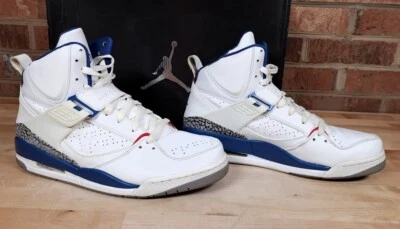 Jordan 10 Flight 45 High 384519-106 Trilha Branca Azul Varsity Vermelho Masculino 10 - Imagem 1 de 4