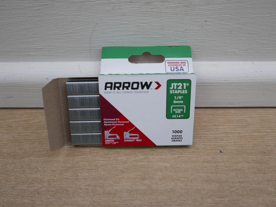 ARROW JT-21 JT21 TYPE 53 TACKER STAPLES 6MM x 1000