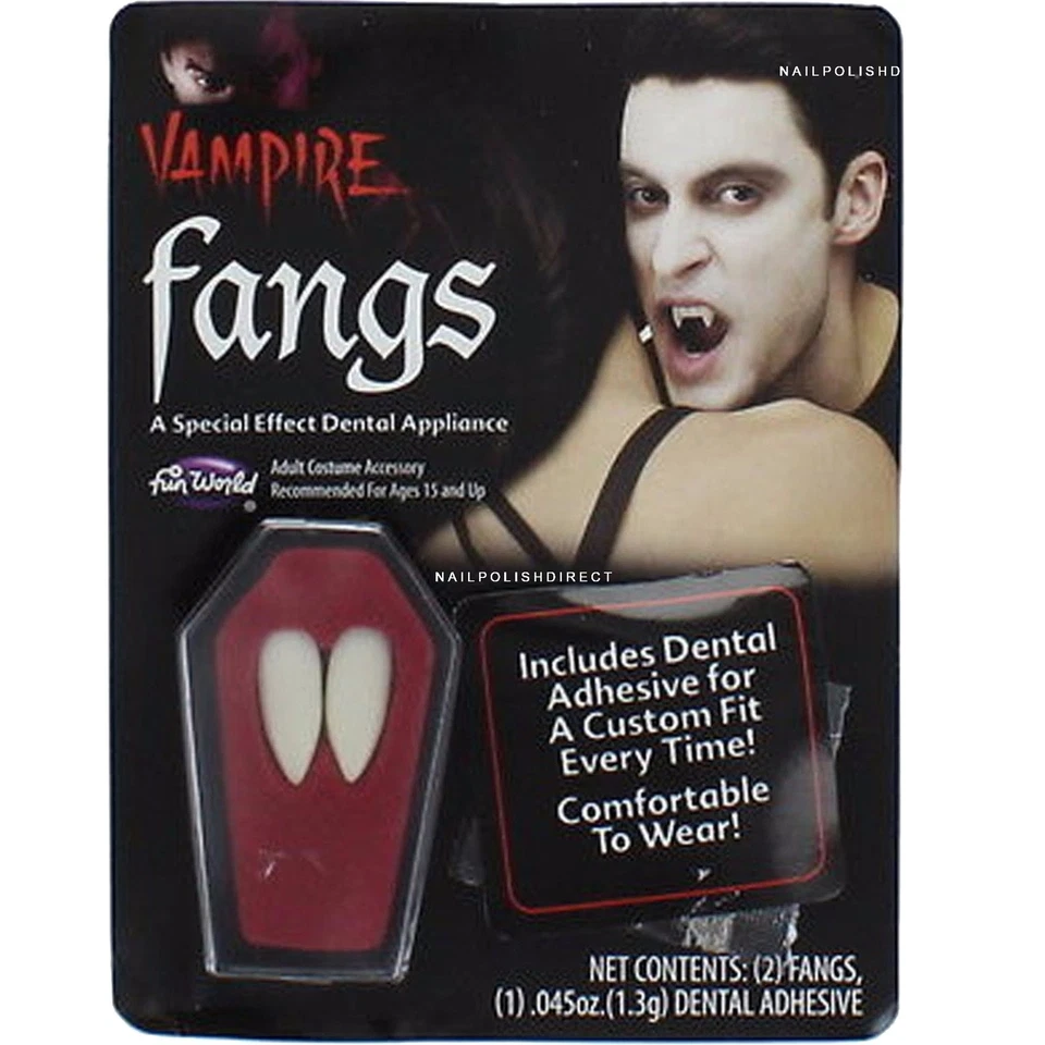 Halloween Fancy Dress Accessories - Vampire Dracula Fangs With Dental Adhesive - Image 1 of 1