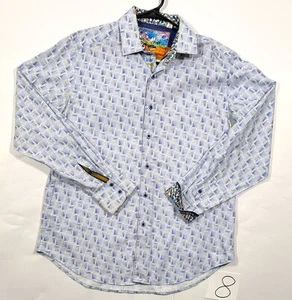 Robert Graham camicia uomo media multicolore occhiali da sole manica lunga bottoni - Foto 1 di 6