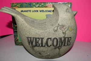 GRANITE LOOK WELCOME SIGN - BIRD FIGURINE (2) AVAILABLE - Picture 1 of 7