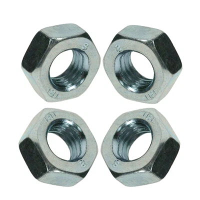 WEO UNC Full Nuts BZP Hex 1/4", 5/16", 3/8", 7/16", 1/2", 5/8", 3/4" 2-200 Pk