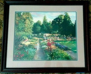 TOMAO'S "IN A MONASTERY GARDEN" LIMITED EDITION MIXED MEDIA SILKSCREEN, - Picture 1 of 5