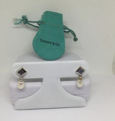 Tiffany & Co 18k White Gold Earrings  Moonstone, Diamonds and pearls. (no backs) - Image 1 of 4