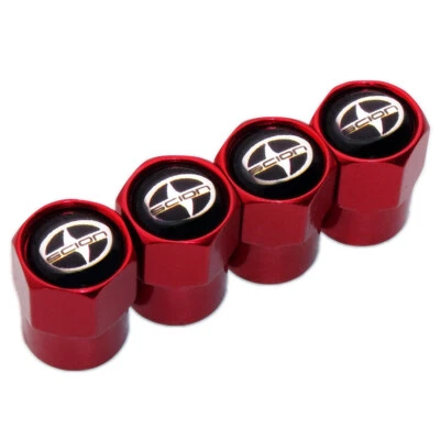 Tapas de válvula de aire de neumáticos para ruedas de coche de ajuste hexagonal 4 piezas vástago cubierta antipolvo decoración roja Foto 1 de 4
