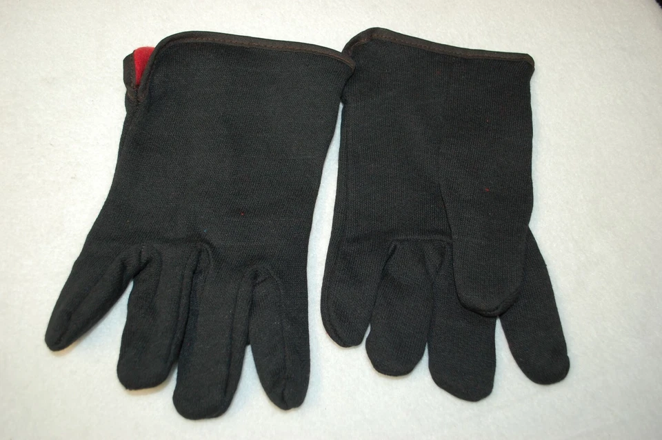 Guantes de trabajo para hombre EXTERIOR DE PUNTO NEGRO con forro polar rojo cálido 9,25 pulgadas talla S Foto 1 de 1