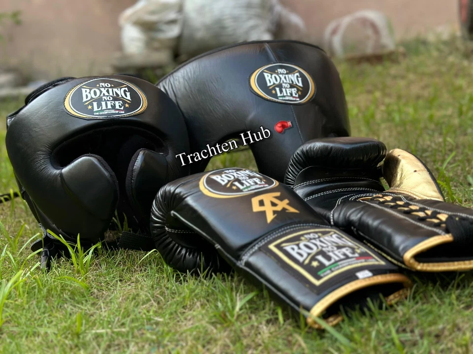 Personalized No Boxing No Life Sparring Boxing Full kit | BLACK/GOLD |