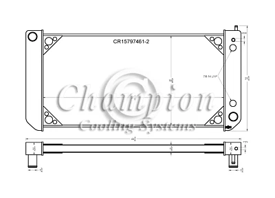 Western Champion 2 Row CR Series Radiator for 2003 - 2007 GMC C5500 Topkick - Image 1 of 4